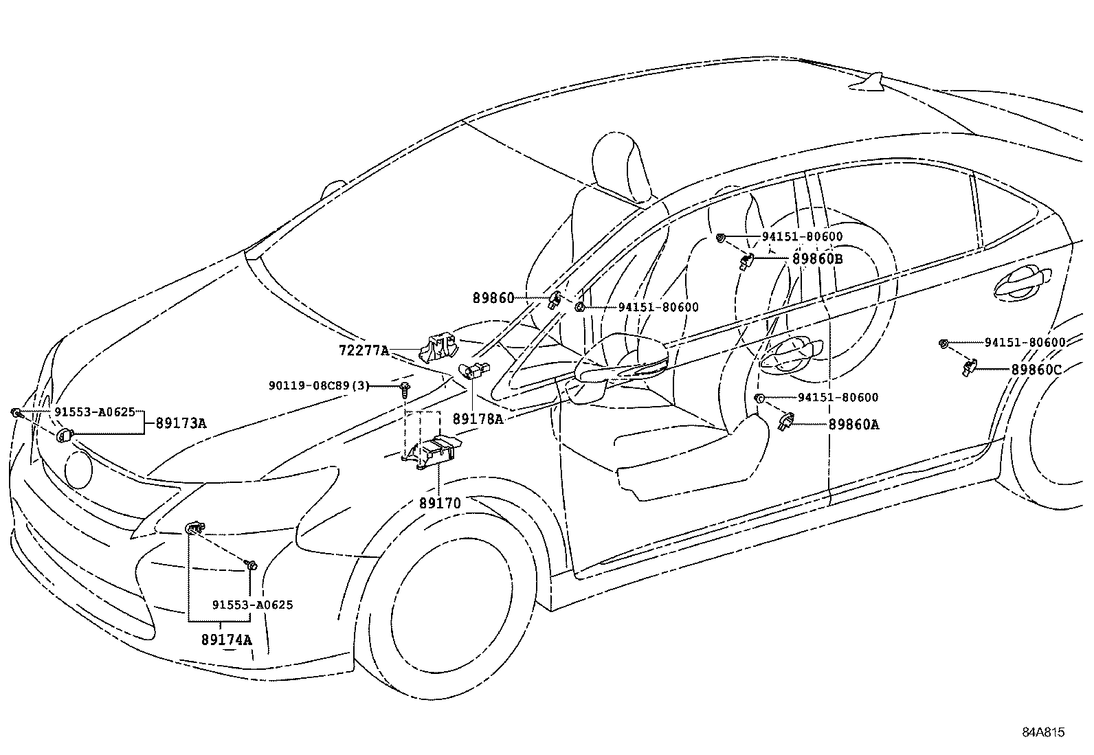 89170-75220 SENSOR ASSY, AIR BAG product image