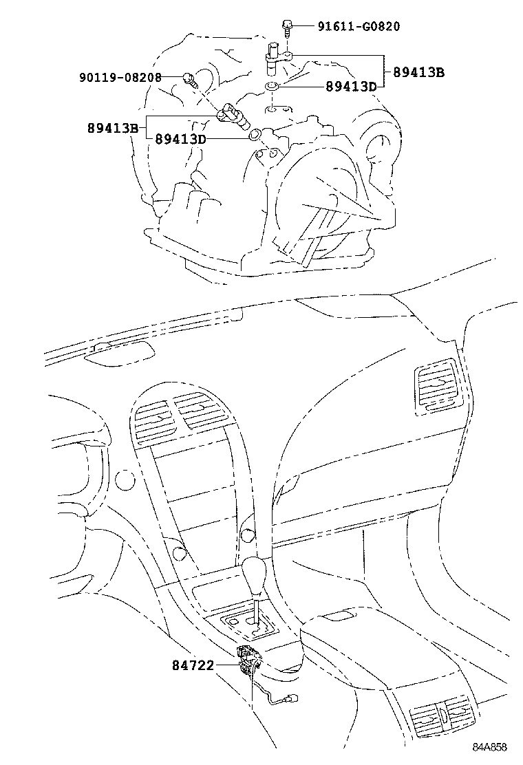 84722-33250 SWITCH, TRANSMISSION CONTROL product image