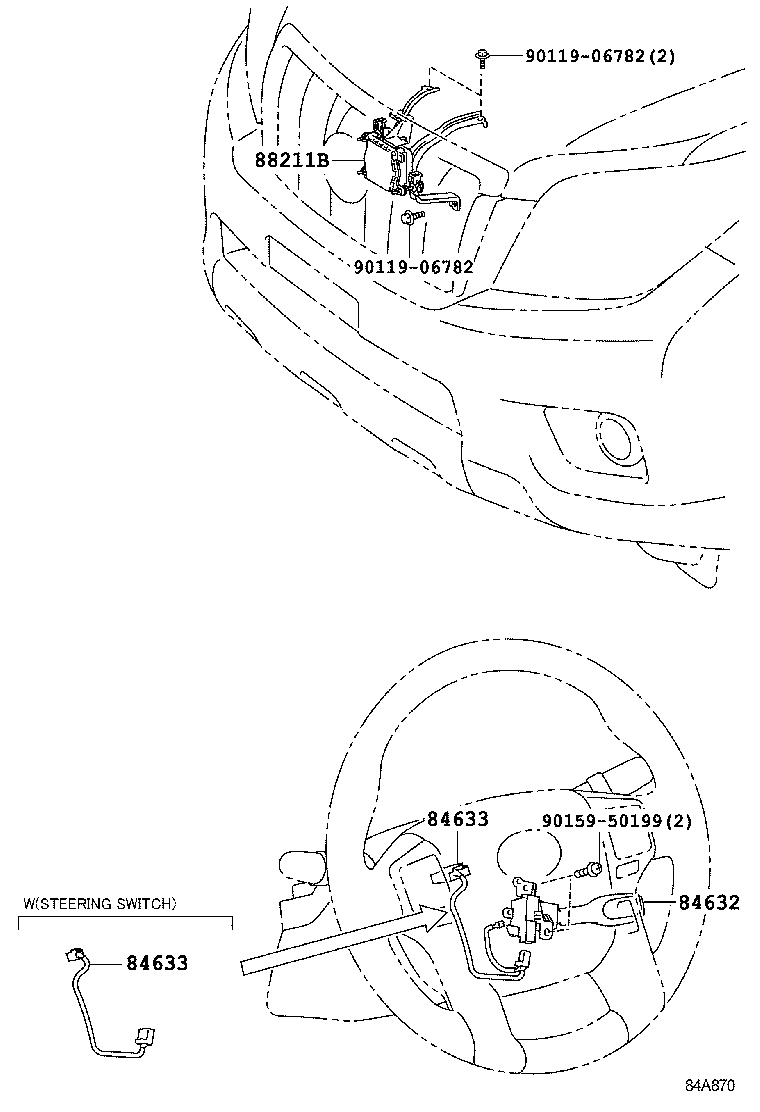 84633-71010 WIRE, CRUISE CONTROL SWITCH product image