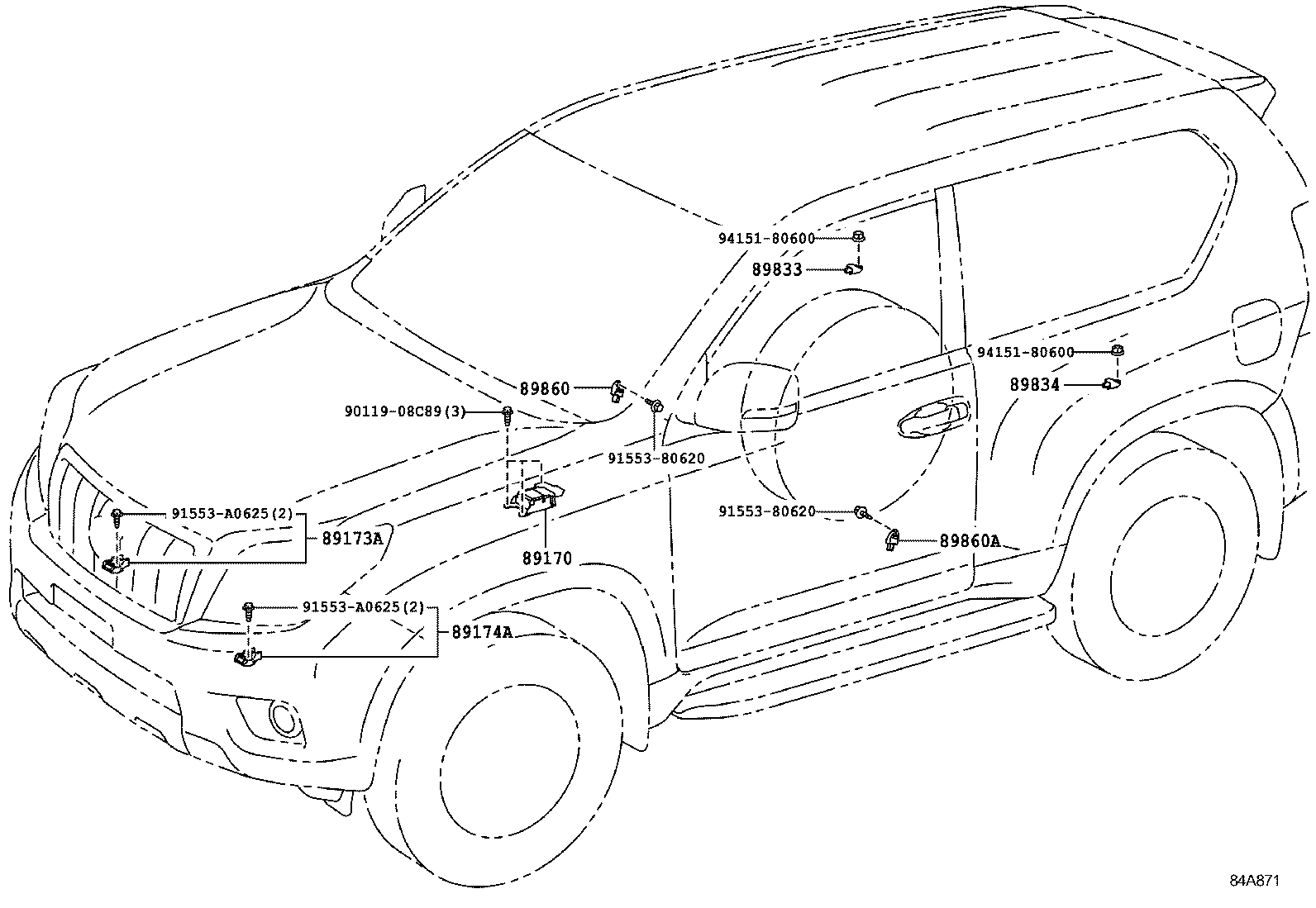 89170-60550 SENSOR ASSY, AIR BAG product image