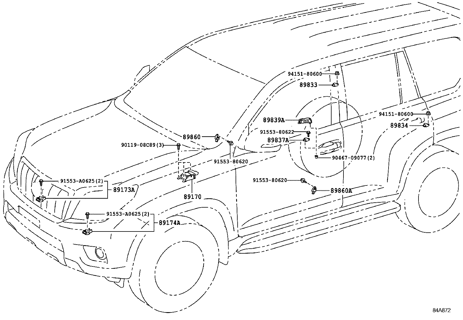 89170-60550 SENSOR ASSY, AIR BAG product image