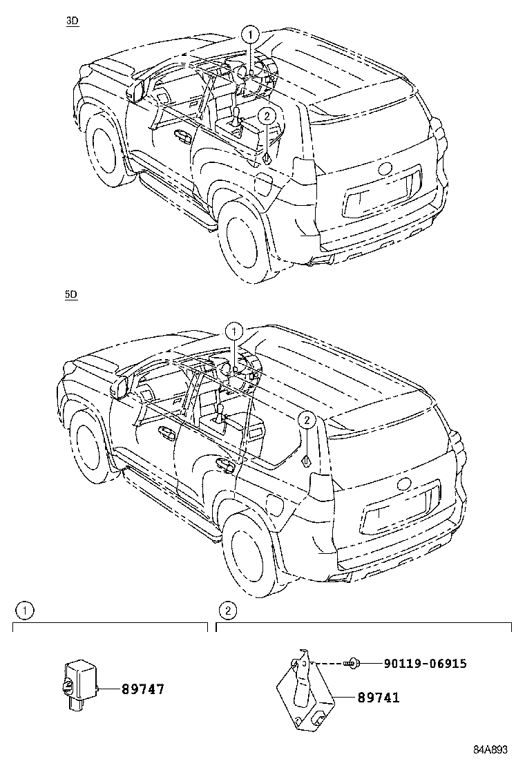 89741-60482 RECEIVER, DOOR CONTROL product image