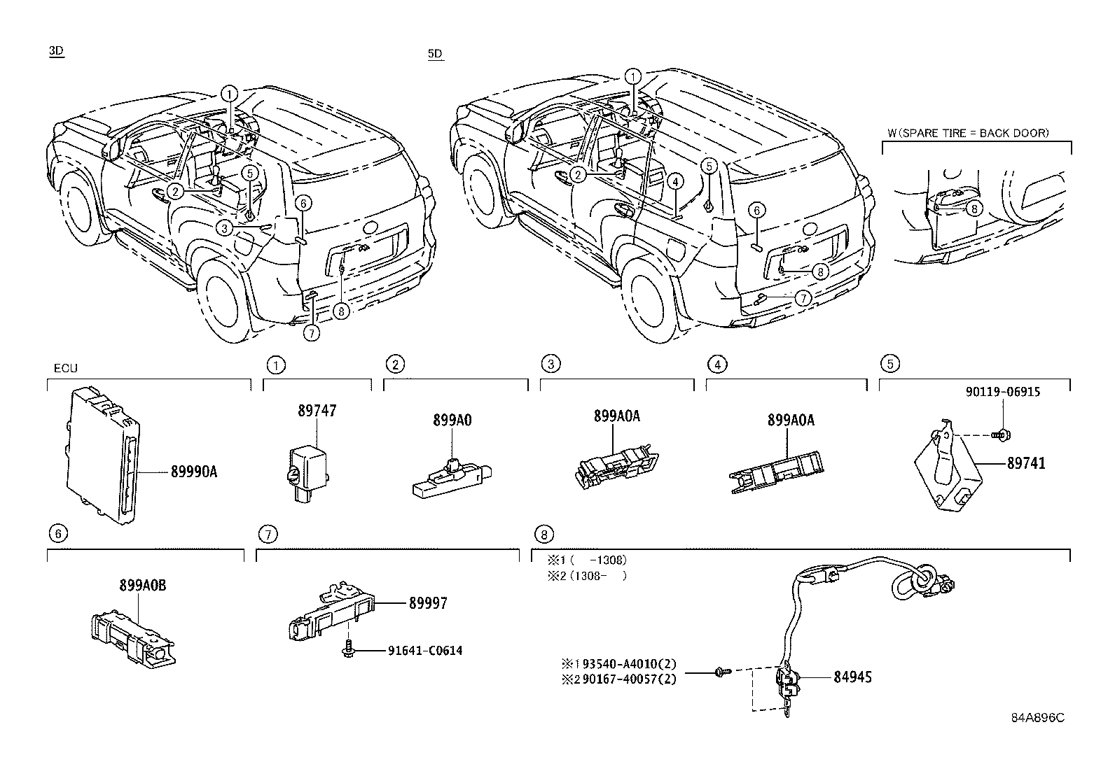 89740-60071 RECEIVER, DOOR CONTROL product image