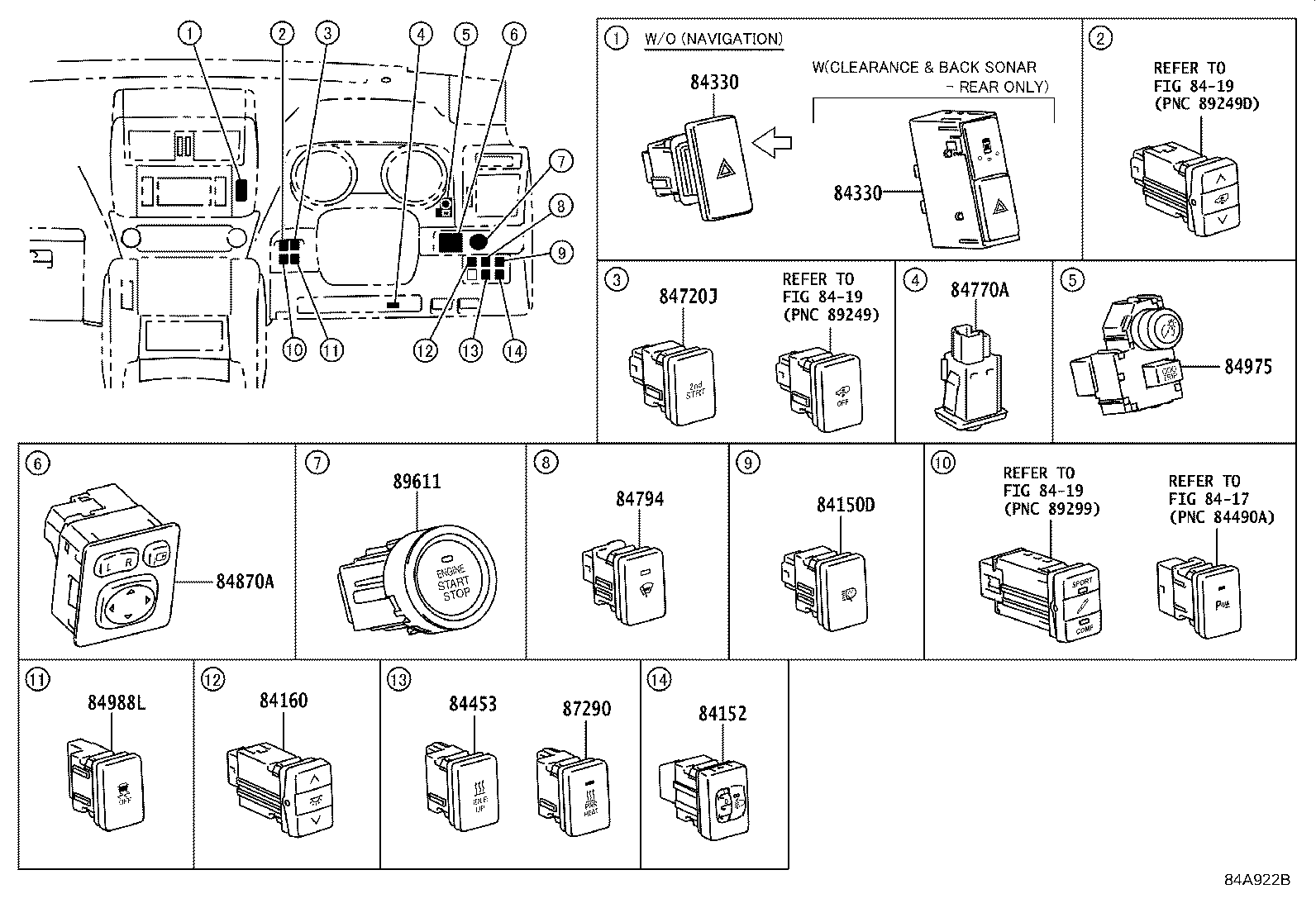 55936-60010 SWITCH, CENTER CLUSTER MODULE product image