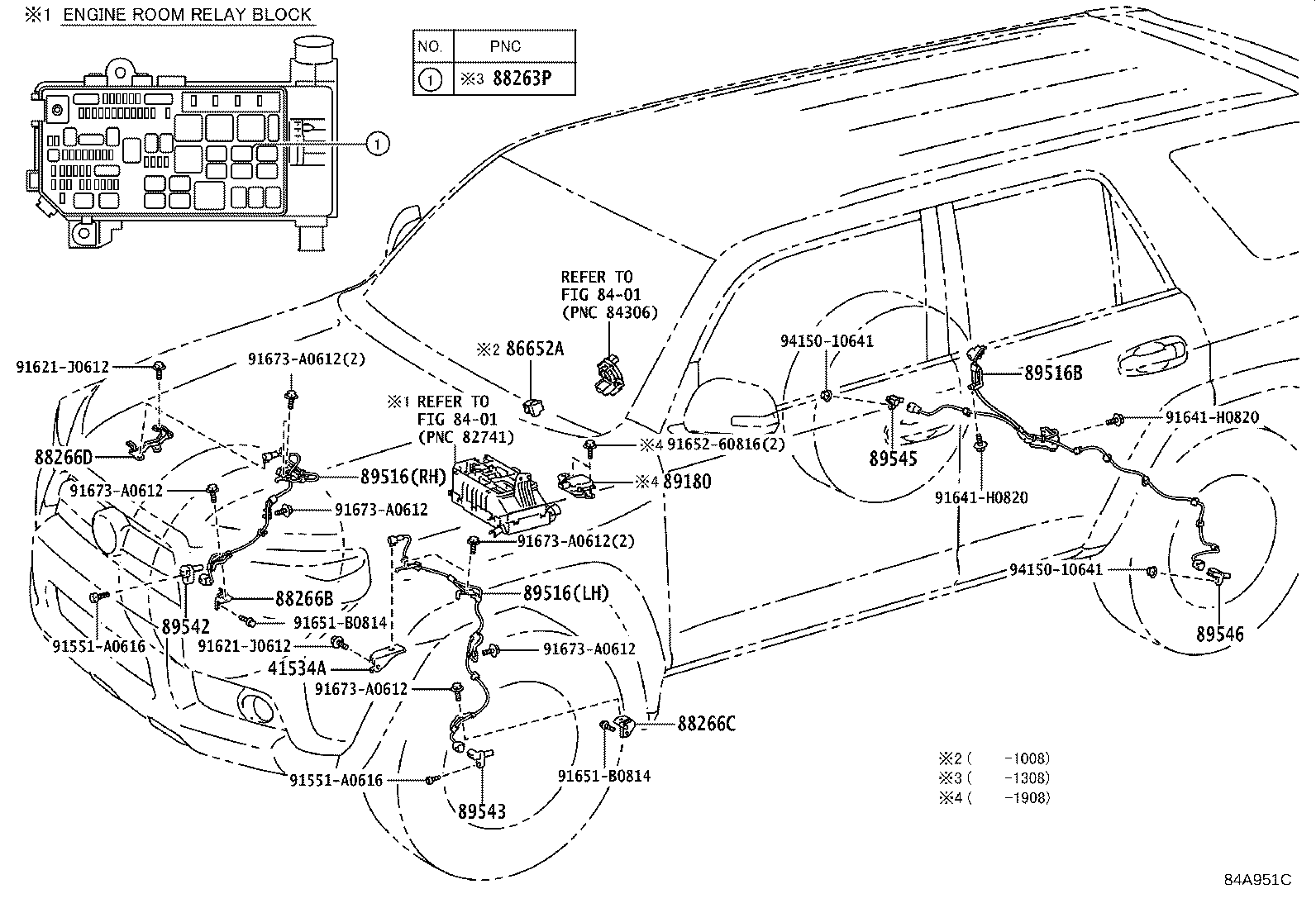 Toyota 89516-60280 WIRE, SKID CONTROL SENSOR