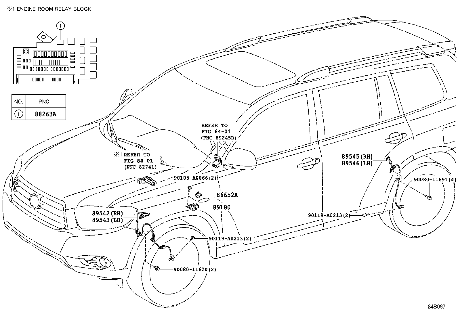 89516-0E080 WIRE, SKID CONTROL SENSOR, RH product image