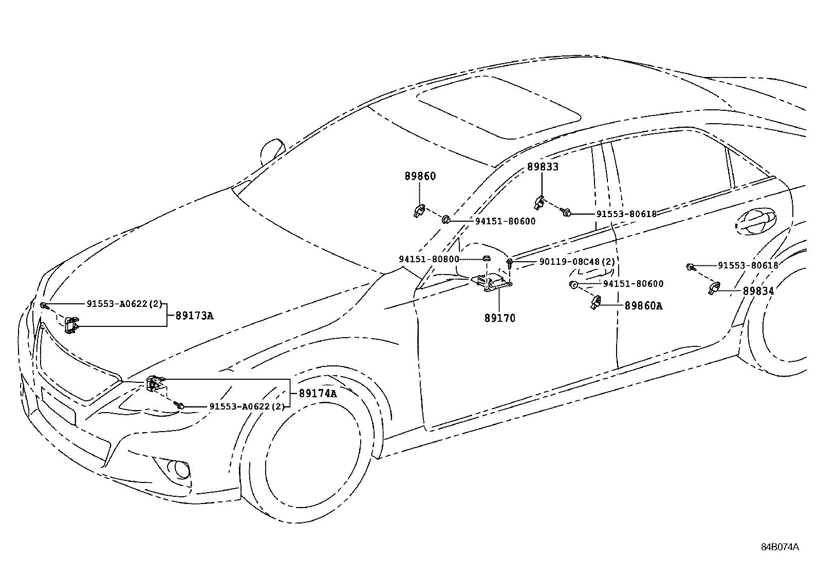 89170-22110 SENSOR ASSY, AIR BAG product image