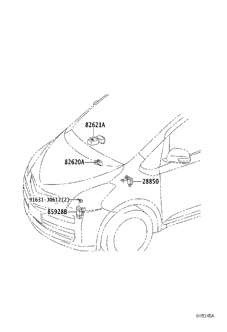 84332-52040 SWITCH ASSY, HAZARD WARNING SIGNAL product image