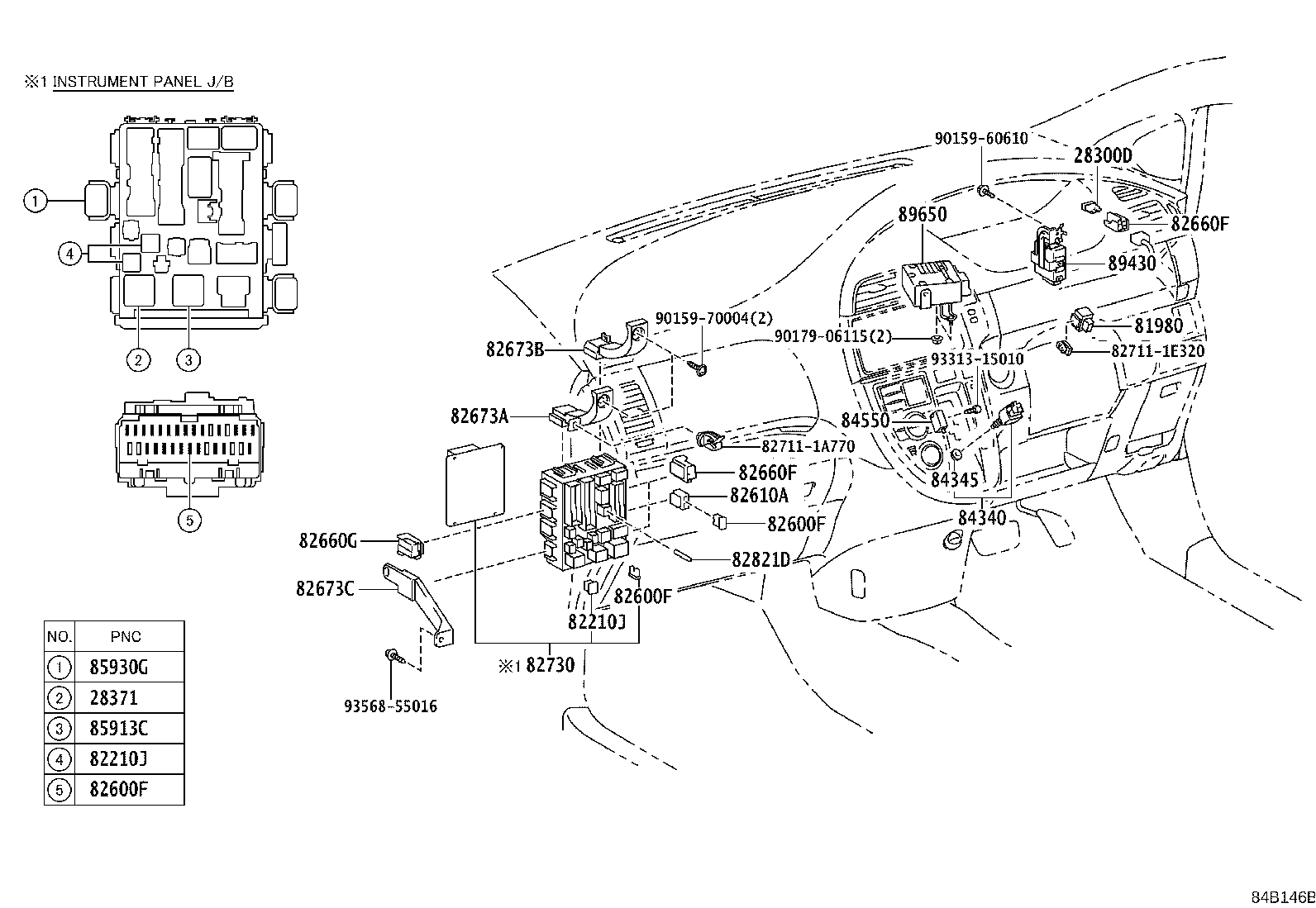 84332-52040 SWITCH ASSY, HAZARD WARNING SIGNAL product image