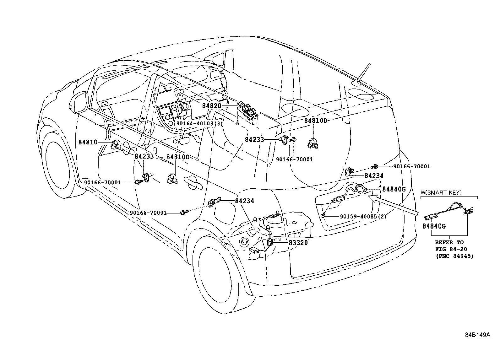 84332-52040 SWITCH ASSY, HAZARD WARNING SIGNAL product image