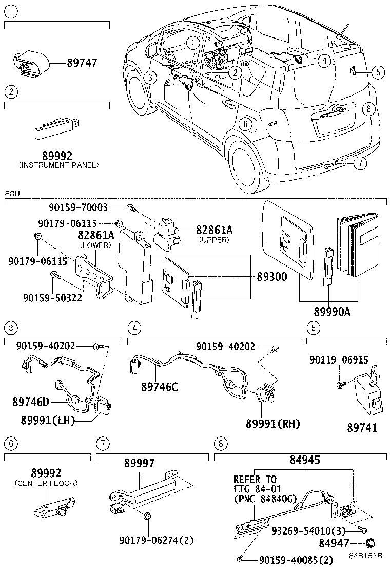 89746-52090 HARNESS, ELECTRICAL KEY WIRE, NO.2 product image