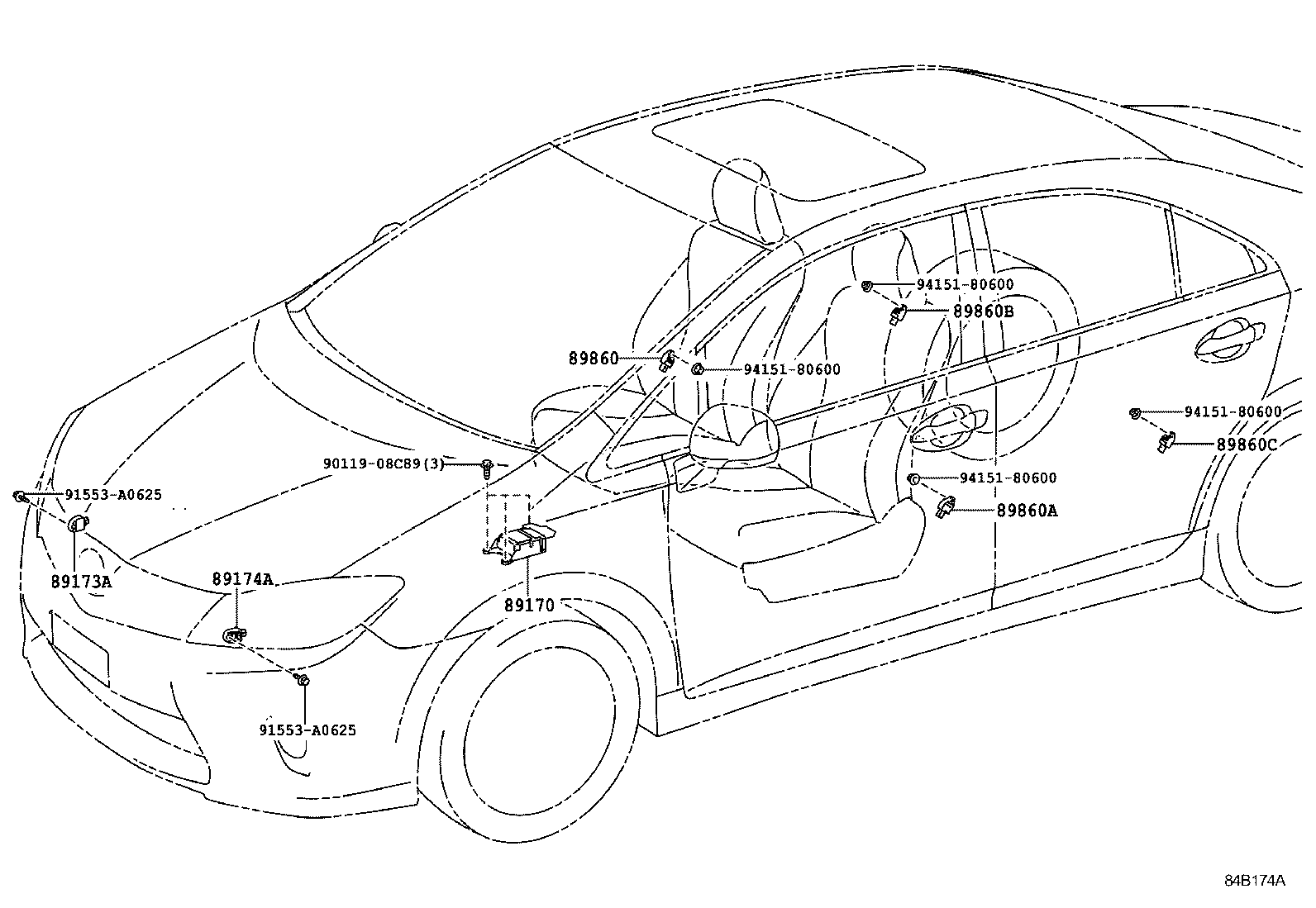 89170-75200 SENSOR ASSY, AIR BAG product image