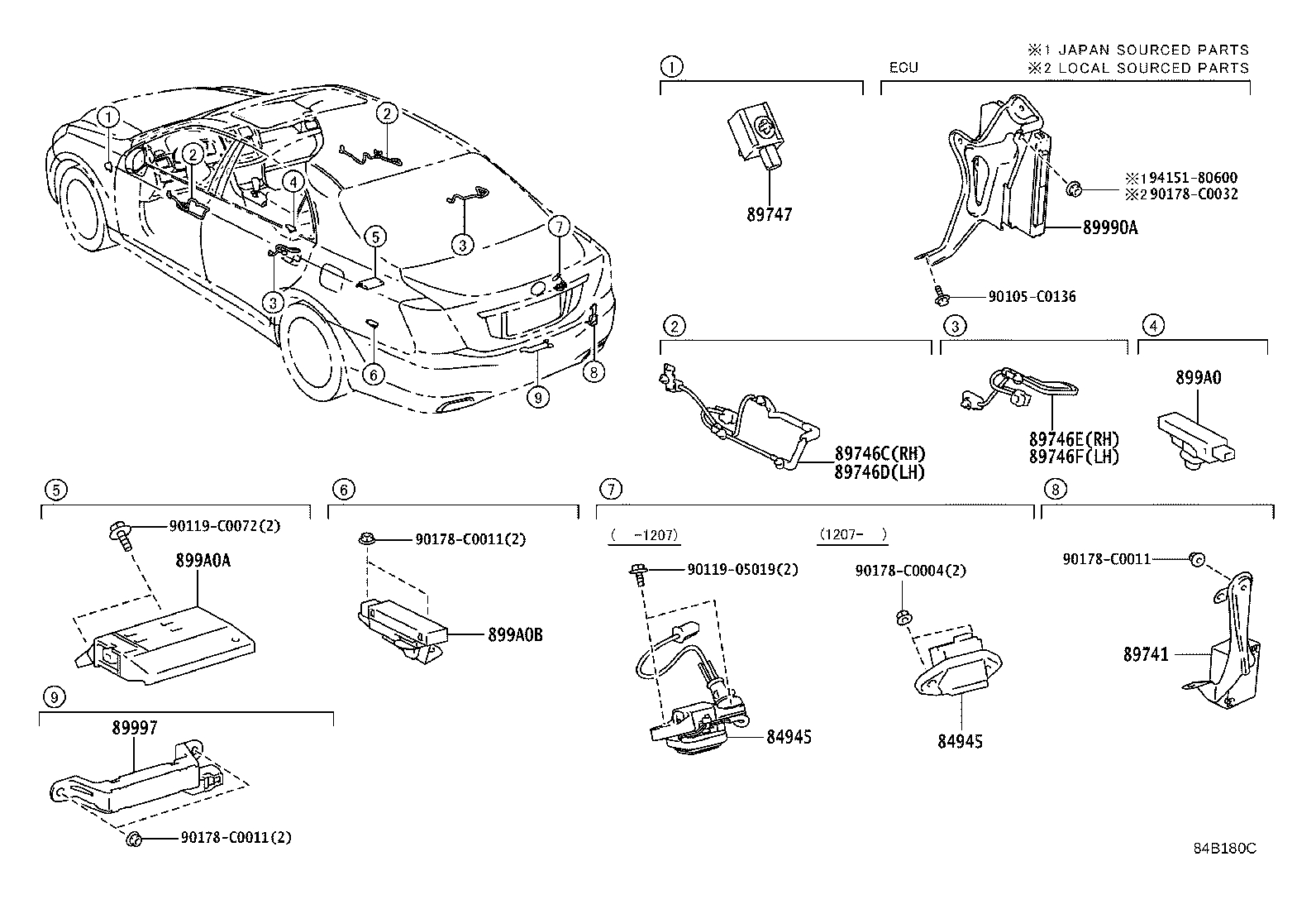 82155-0N020 HARNESS, ELECTRICAL KEY WIRE, NO.1 product image