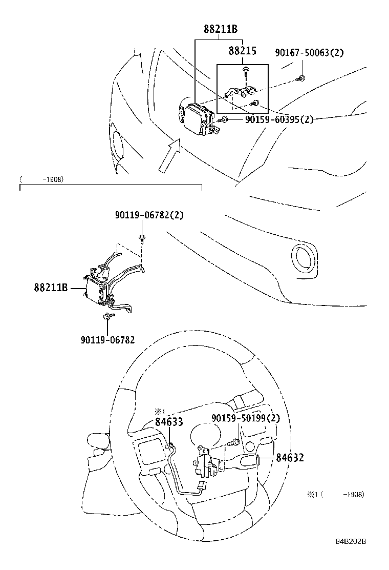 Toyota 88210-60050 SENSOR ASSY, MILLIMETER WAVE RADAR