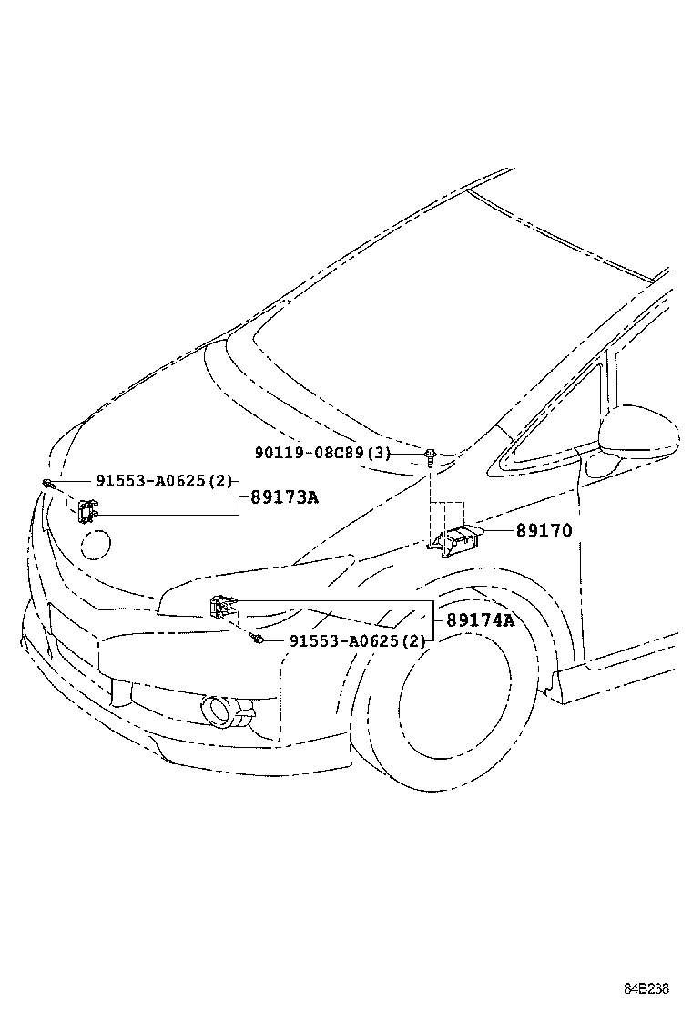 89170-68040 SENSOR ASSY, AIR BAG product image