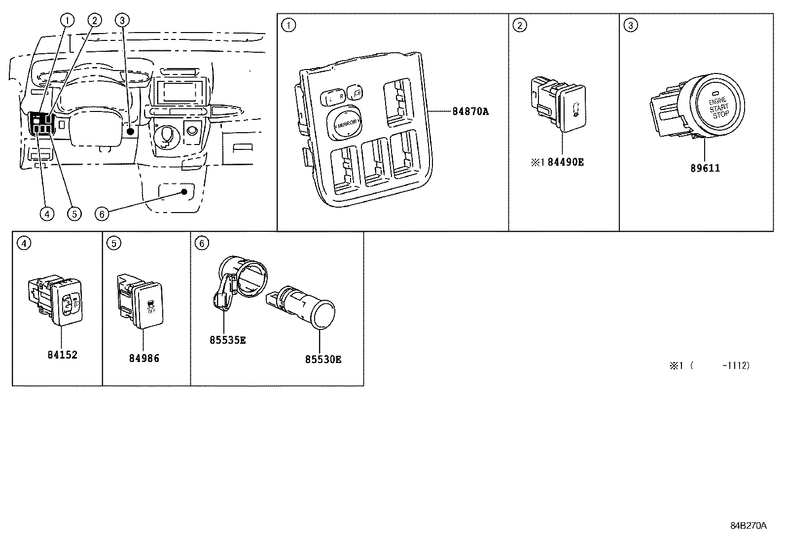 84152-12071 SWITCH, HEADLAMP LEVELING product image