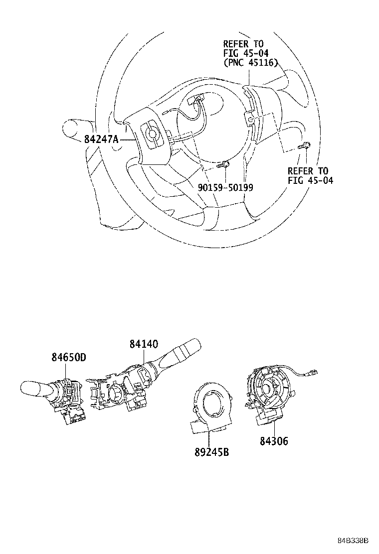84332-12530 SWITCH ASSY, HAZARD WARNING SIGNAL product image