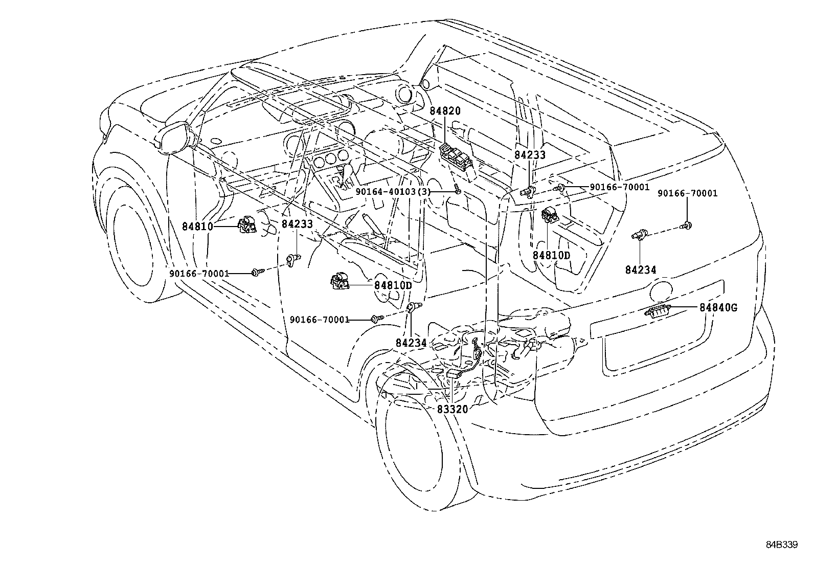 84332-12530 SWITCH ASSY, HAZARD WARNING SIGNAL product image