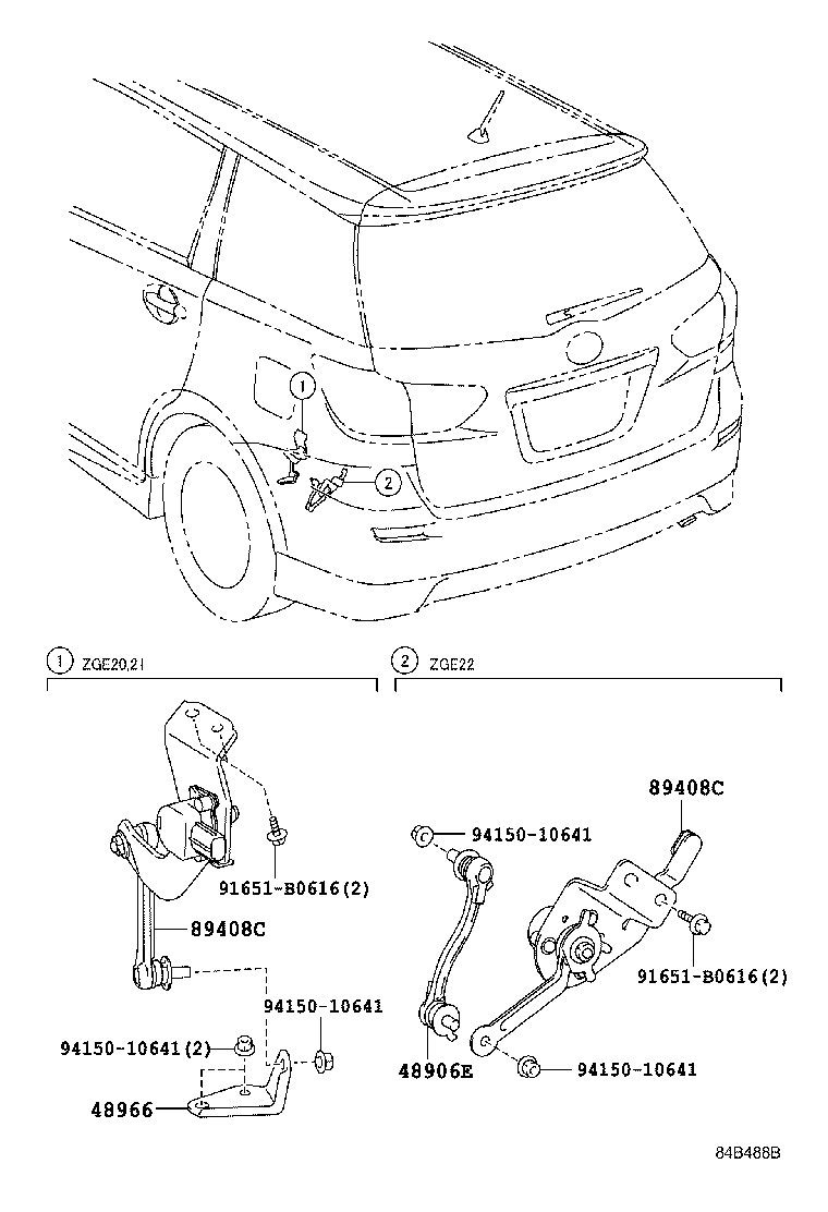 89408-68060 SENSOR SUB-ASSY, HEIGHT CONTROL, REAR LH product image