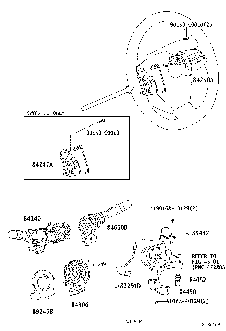 84152-02050 SWITCH, HEADLAMP LEVELING product image