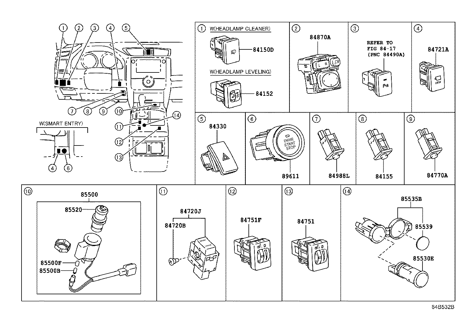84040-0P021 MASTER SWITCH ASSY,MULTIPLEX NETWORK product image