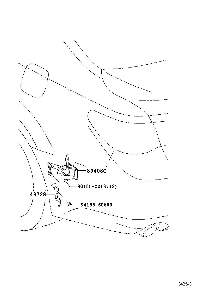 89408-0N010 SENSOR SUB-ASSY, HEIGHT CONTROL, REAR LH product image