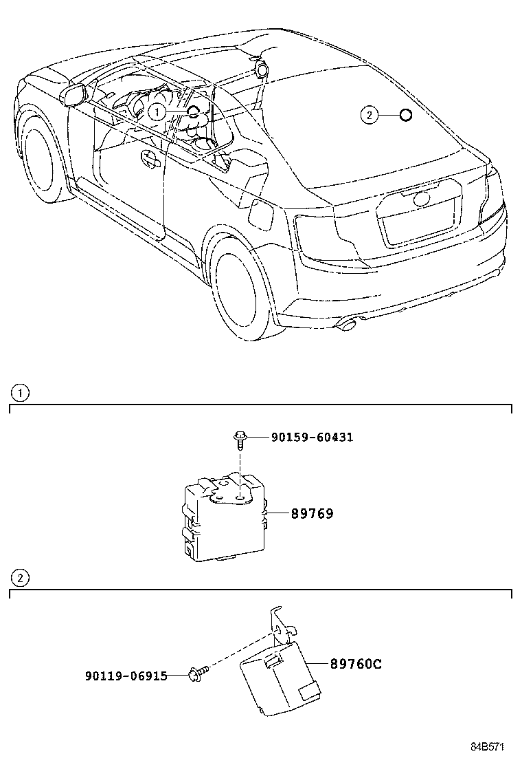 89760-21020 RECEIVER ASSY, TIRE PRESSURE MONITOR product image