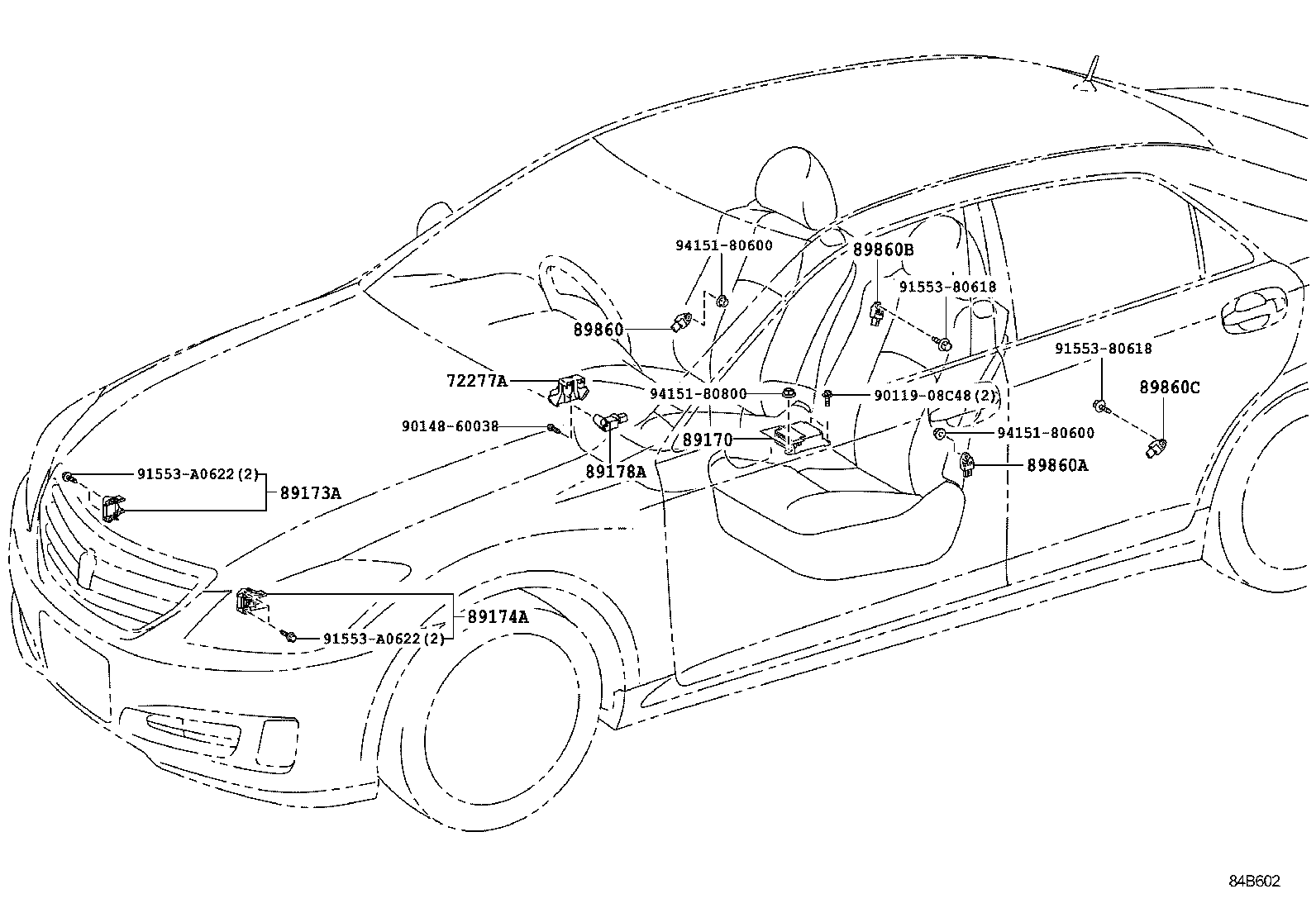 89170-30670 SENSOR ASSY, AIR BAG product image