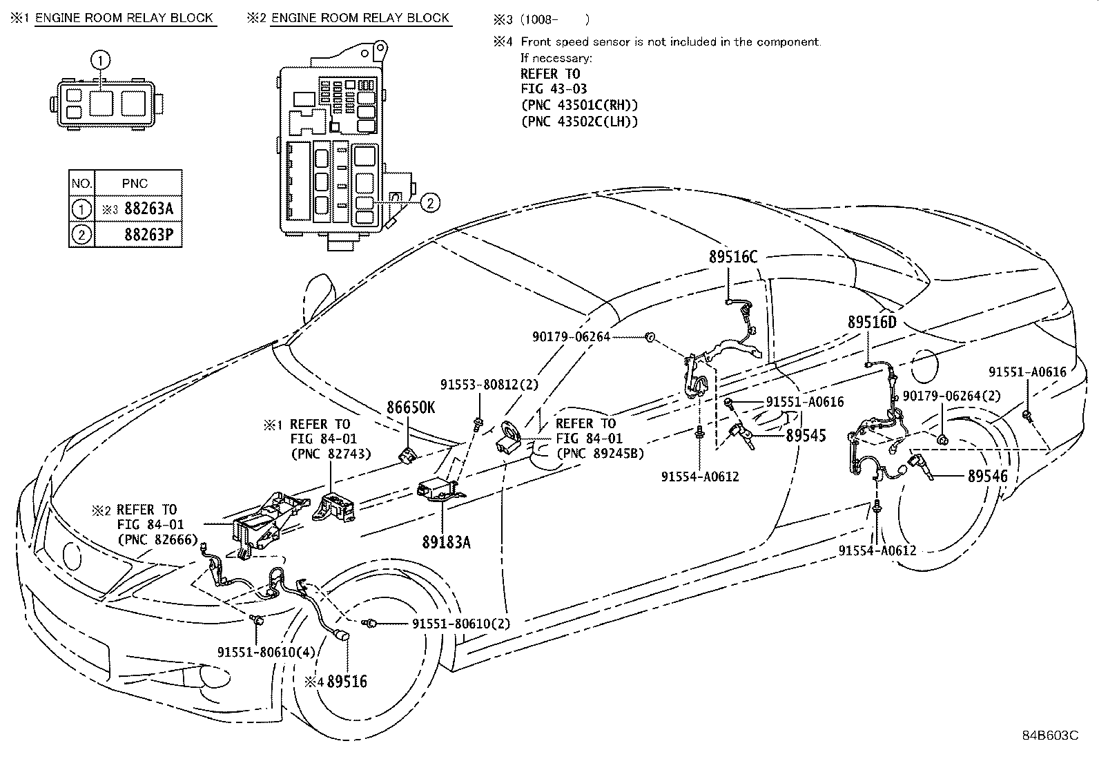 Toyota 89516-53020 WIRE, SKID CONTROL SENSOR, LH