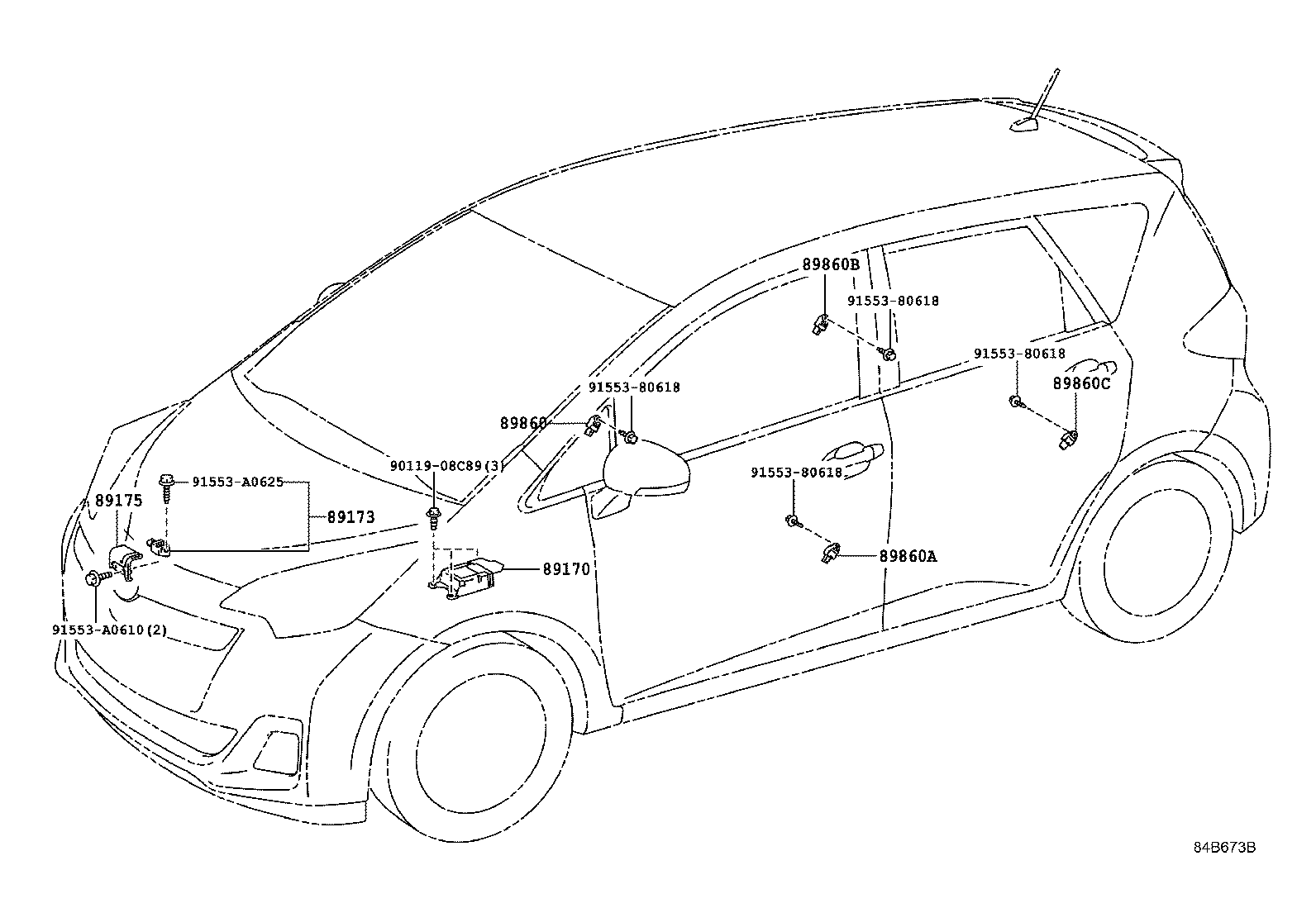 89170-52L40 SENSOR ASSY, AIR BAG product image