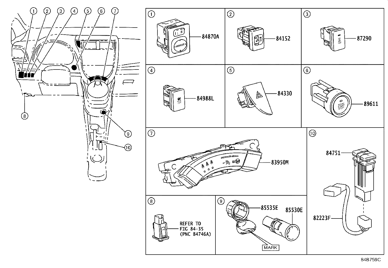 69065-52050 CYLINDER SUB-ASSY, AIR BAG CUT OFF SWITCH product image
