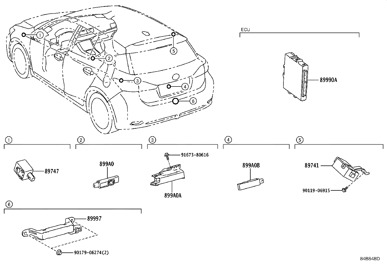 89740-76100 RECEIVER, DOOR CONTROL product image