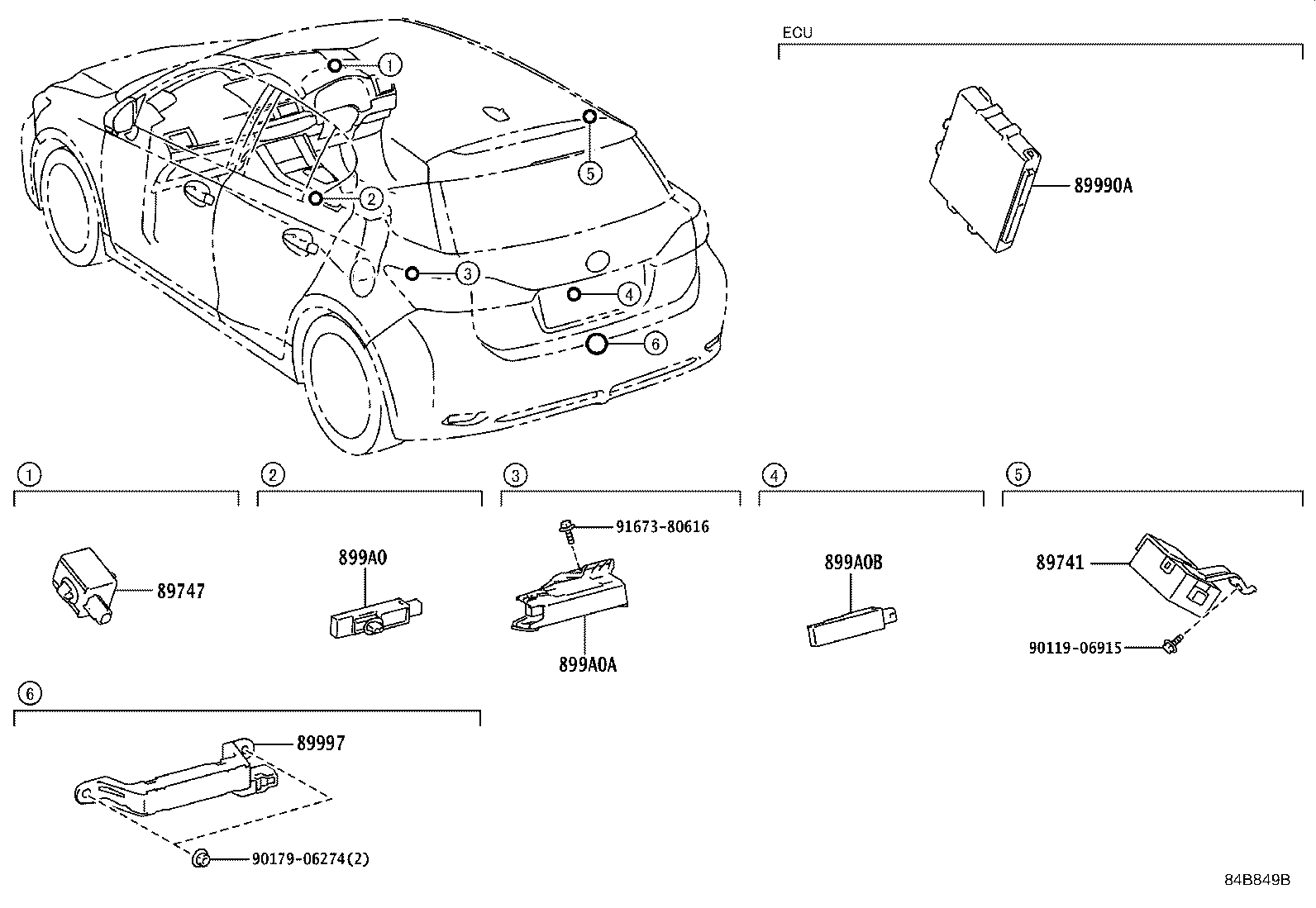 89740-76030 RECEIVER, DOOR CONTROL product image