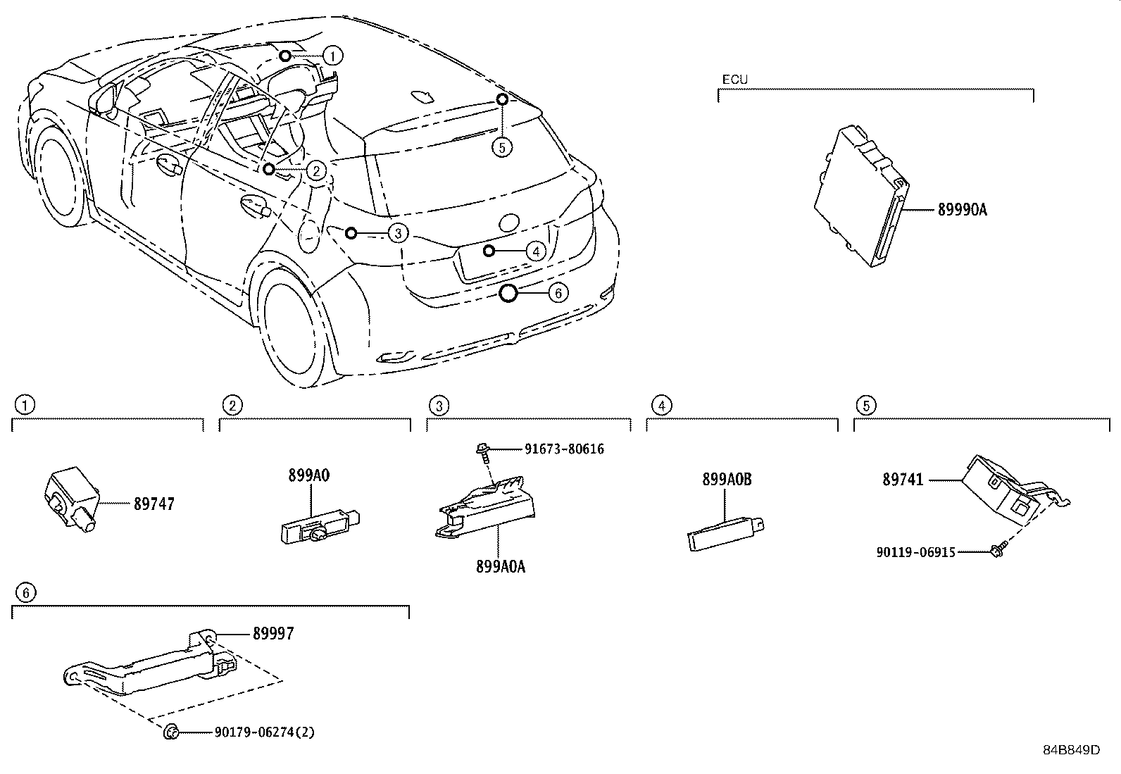 89740-76100 RECEIVER, DOOR CONTROL product image