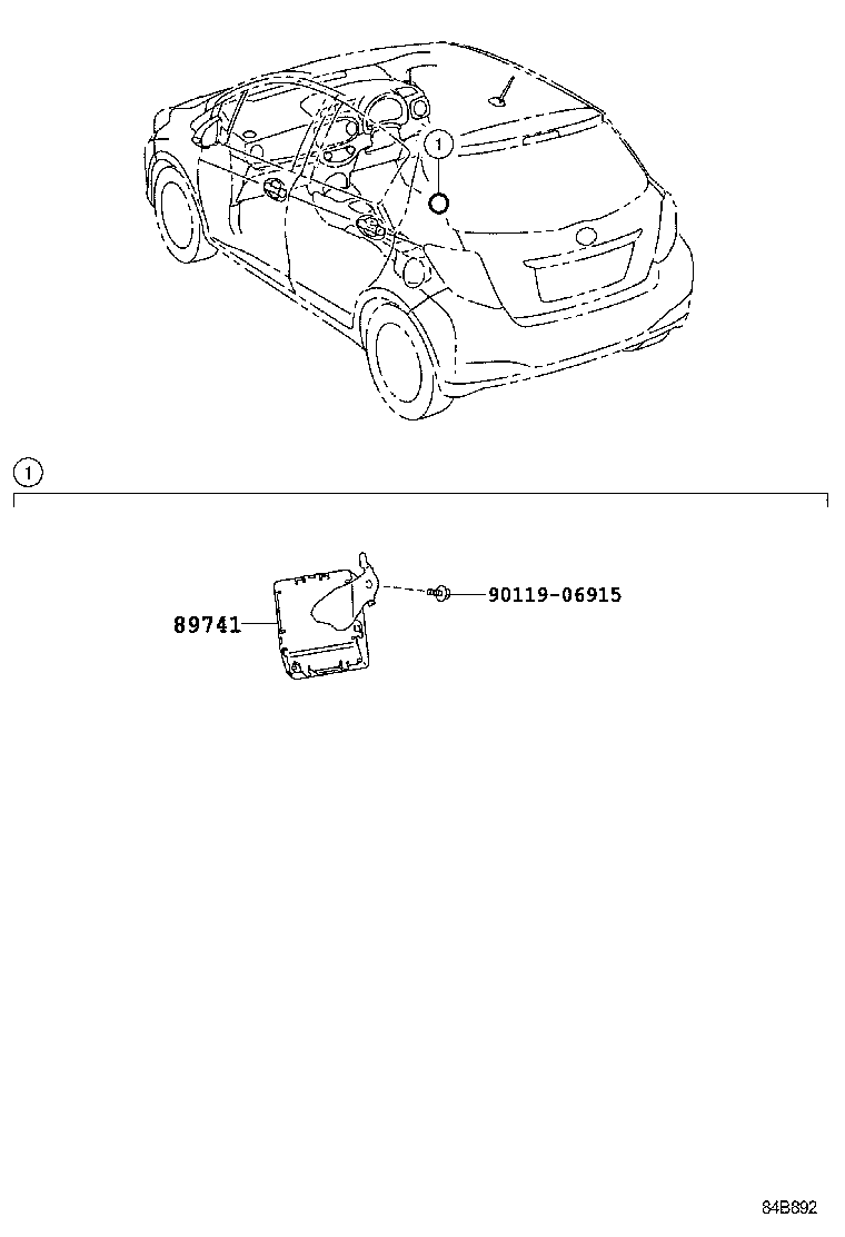 89741-52540 RECEIVER, DOOR CONTROL product image