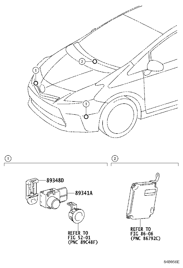 Toyota 89341-28480-H2 SENSOR, ULTRASONIC, NO.1