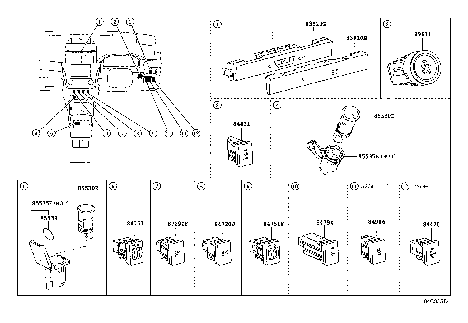 85535-33080 COVER, POWER OUTLET SOCKET, NO.2 product image