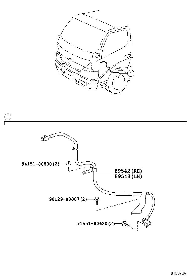 89545-37091 SENSOR, SPEED, REAR RH product image