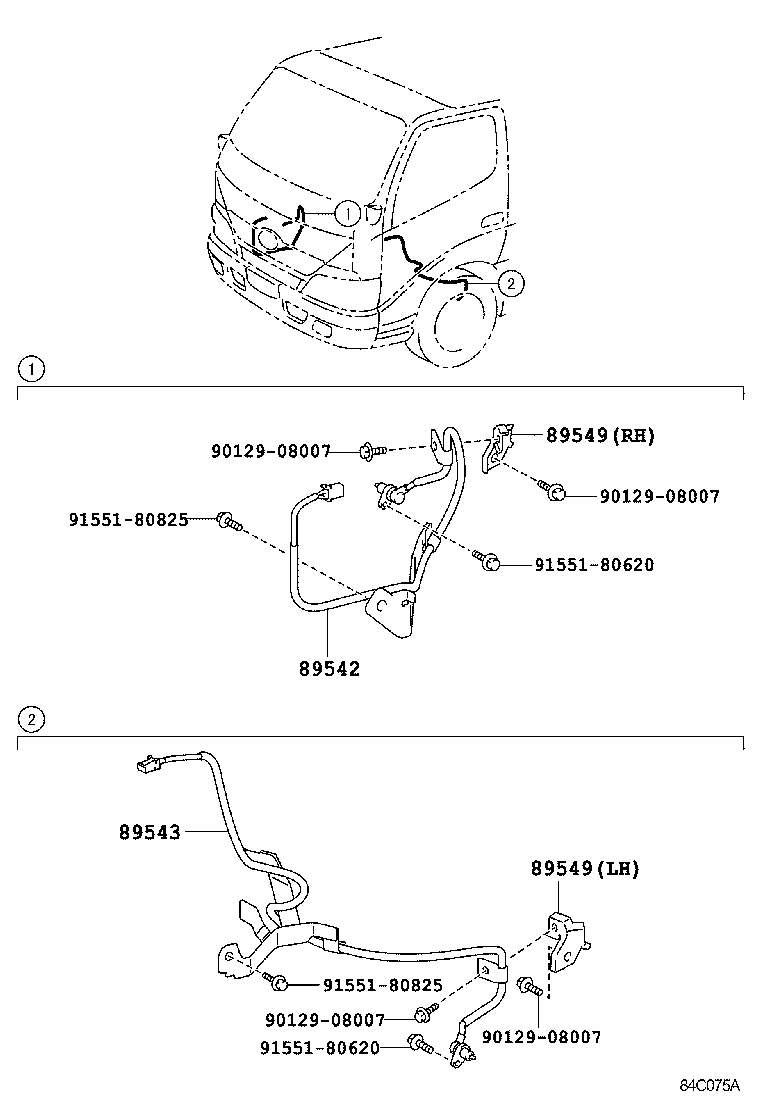 89545-37091 SENSOR, SPEED, REAR RH product image
