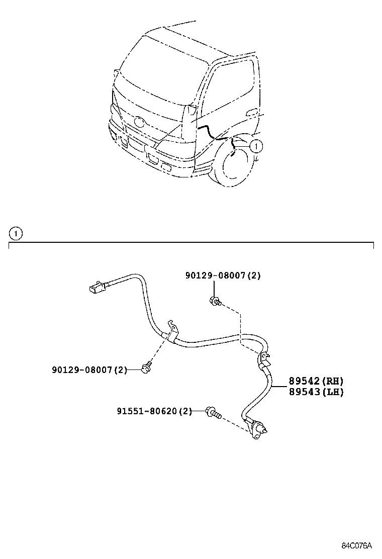 89545-37091 SENSOR, SPEED, REAR RH product image