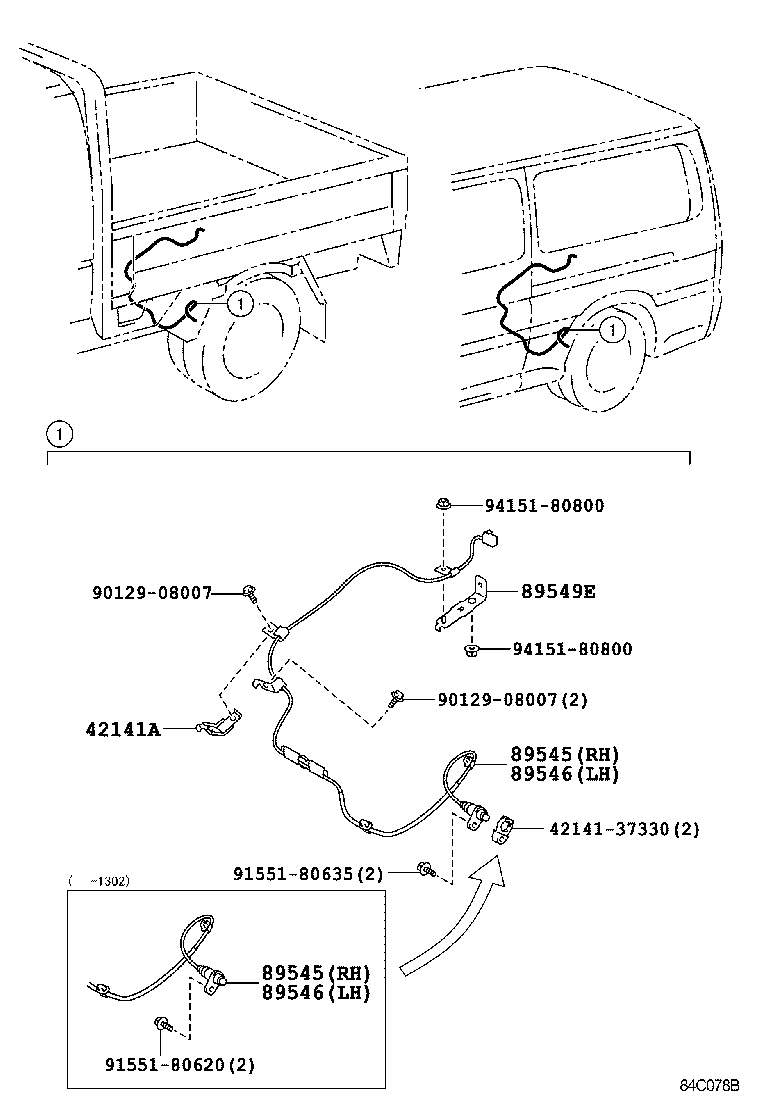 89545-37091 SENSOR, SPEED, REAR RH product image