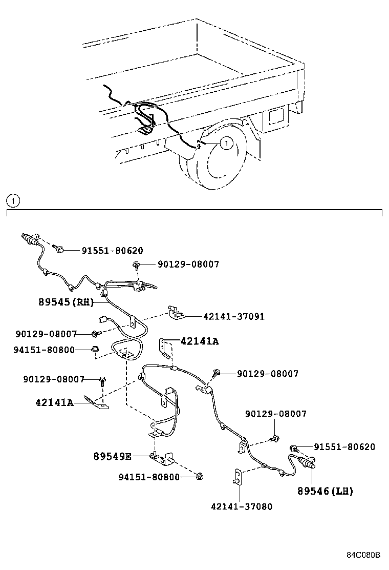 89545-37091 SENSOR, SPEED, REAR RH product image