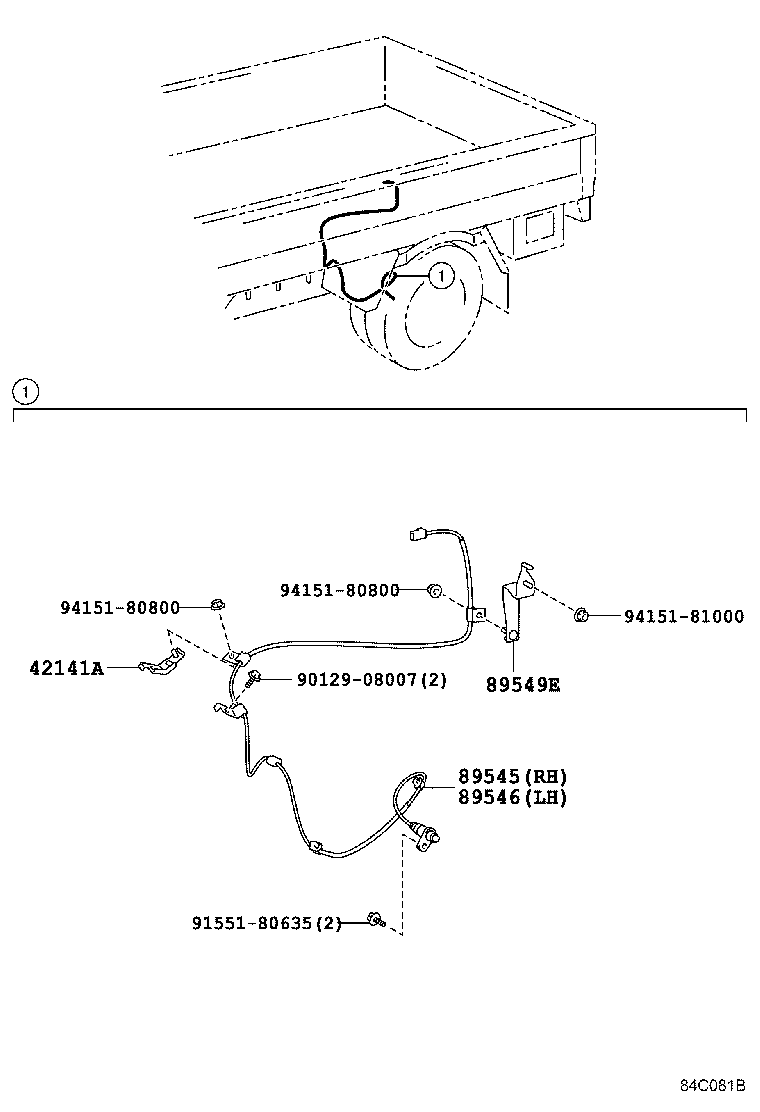 89545-37091 SENSOR, SPEED, REAR RH product image