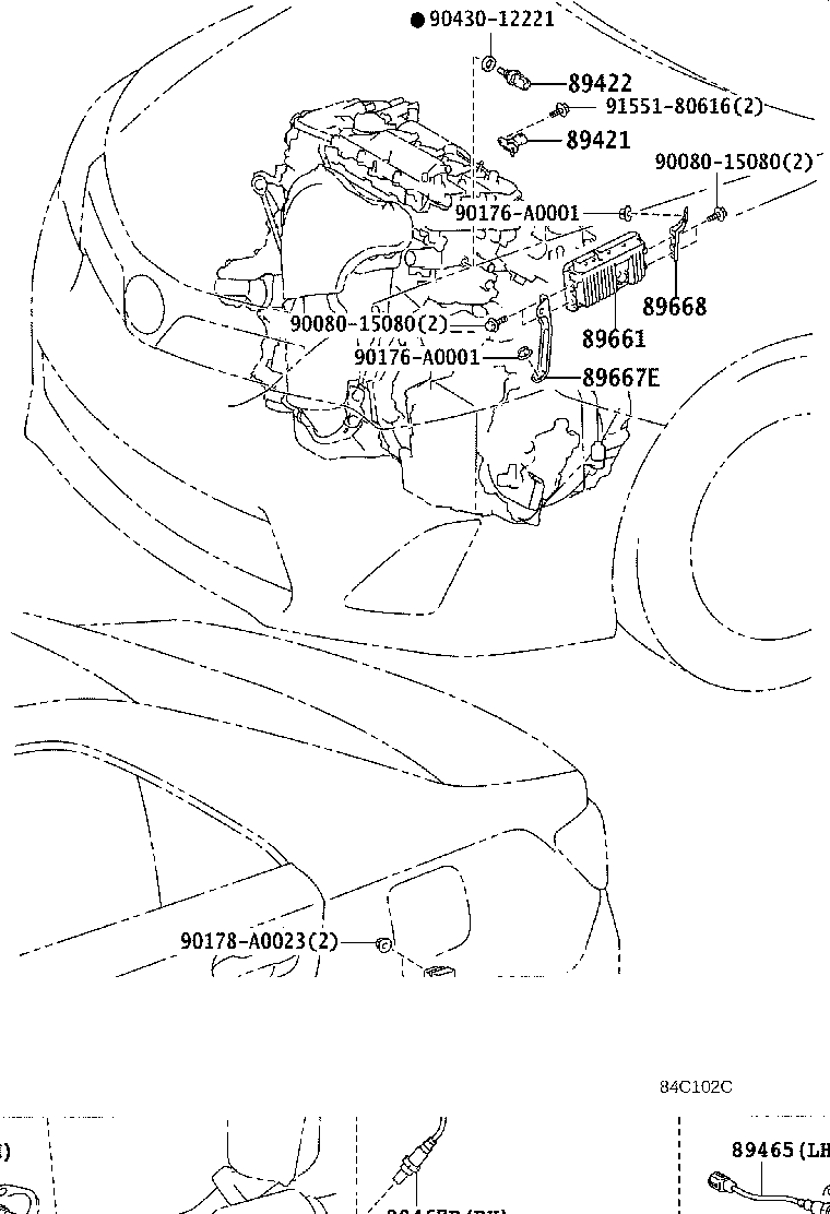 Toyota 89668-06120 BRACKET, ENGINE CONTROL COMPUTER, NO.2
