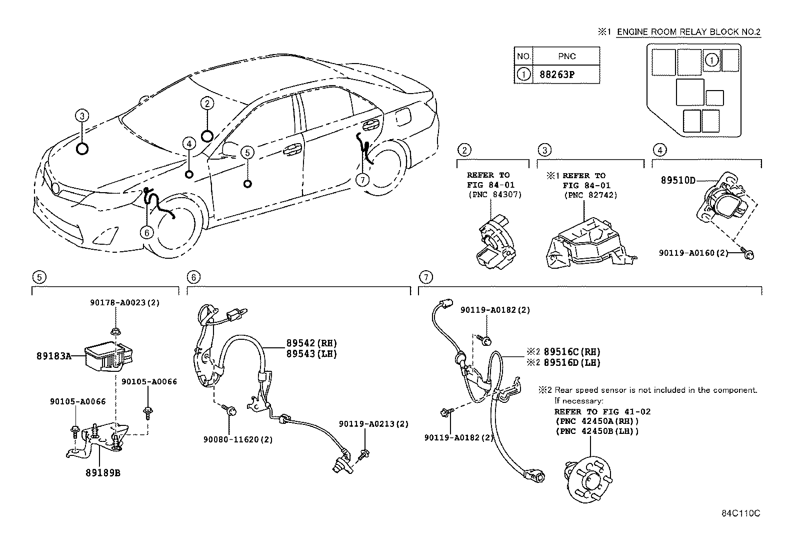 Toyota 89543-06040 SENSOR, SPEED, FRONT LH