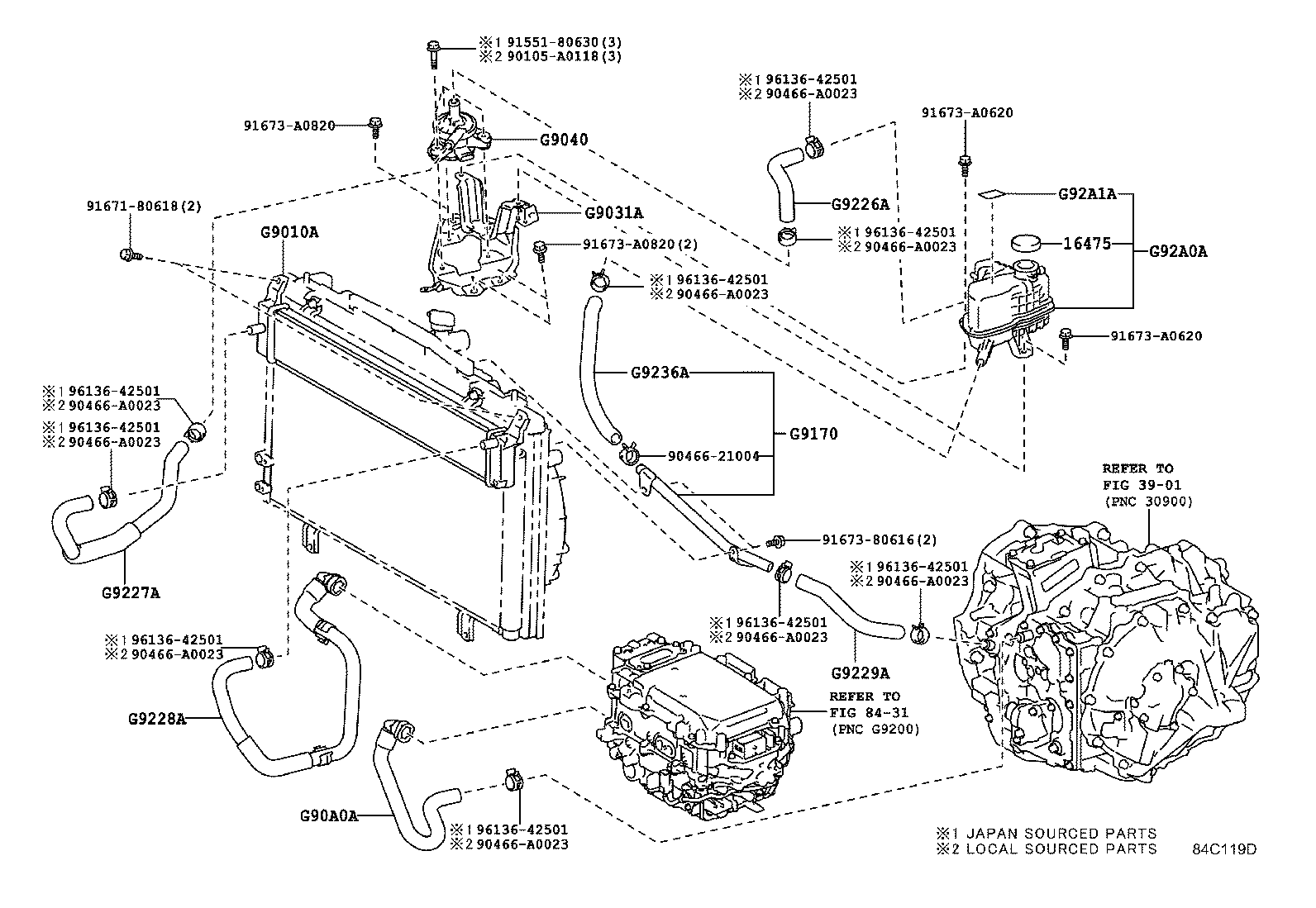 Toyota G90A0-06010 HOSE ASSY, INVERTER COOLING, NO.1