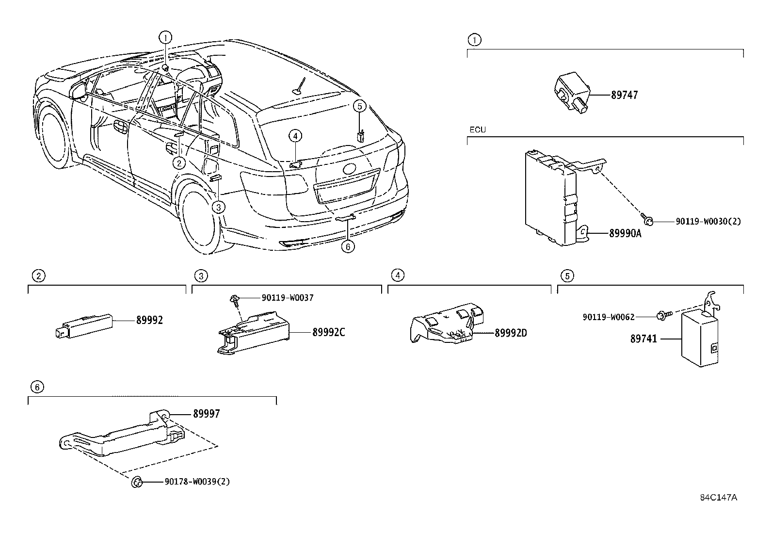 89740-05080 RECEIVER, DOOR CONTROL product image