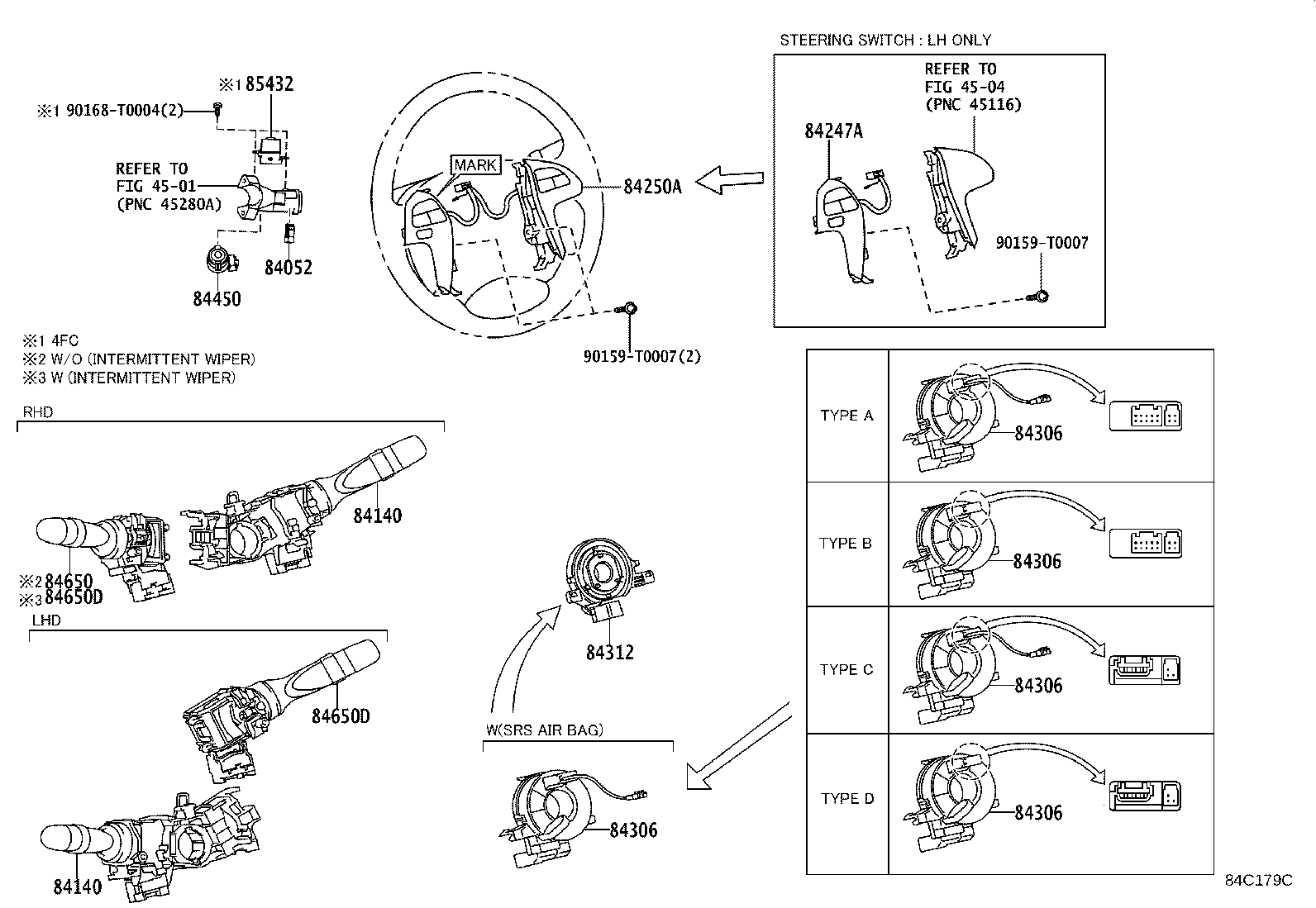 84152-0K050 SWITCH, HEADLAMP LEVELING product image