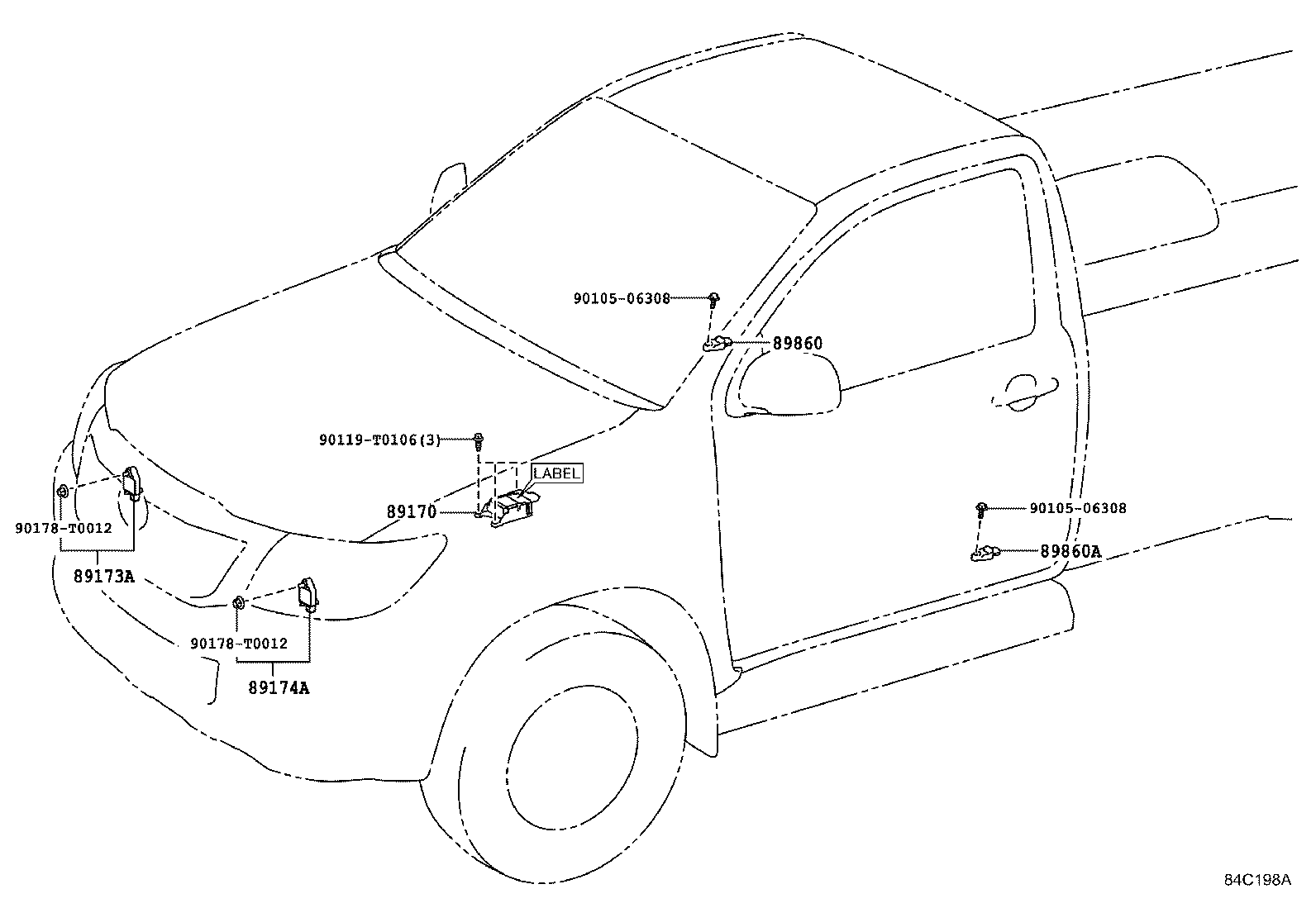 89170-0K211 SENSOR ASSY, AIR BAG product image