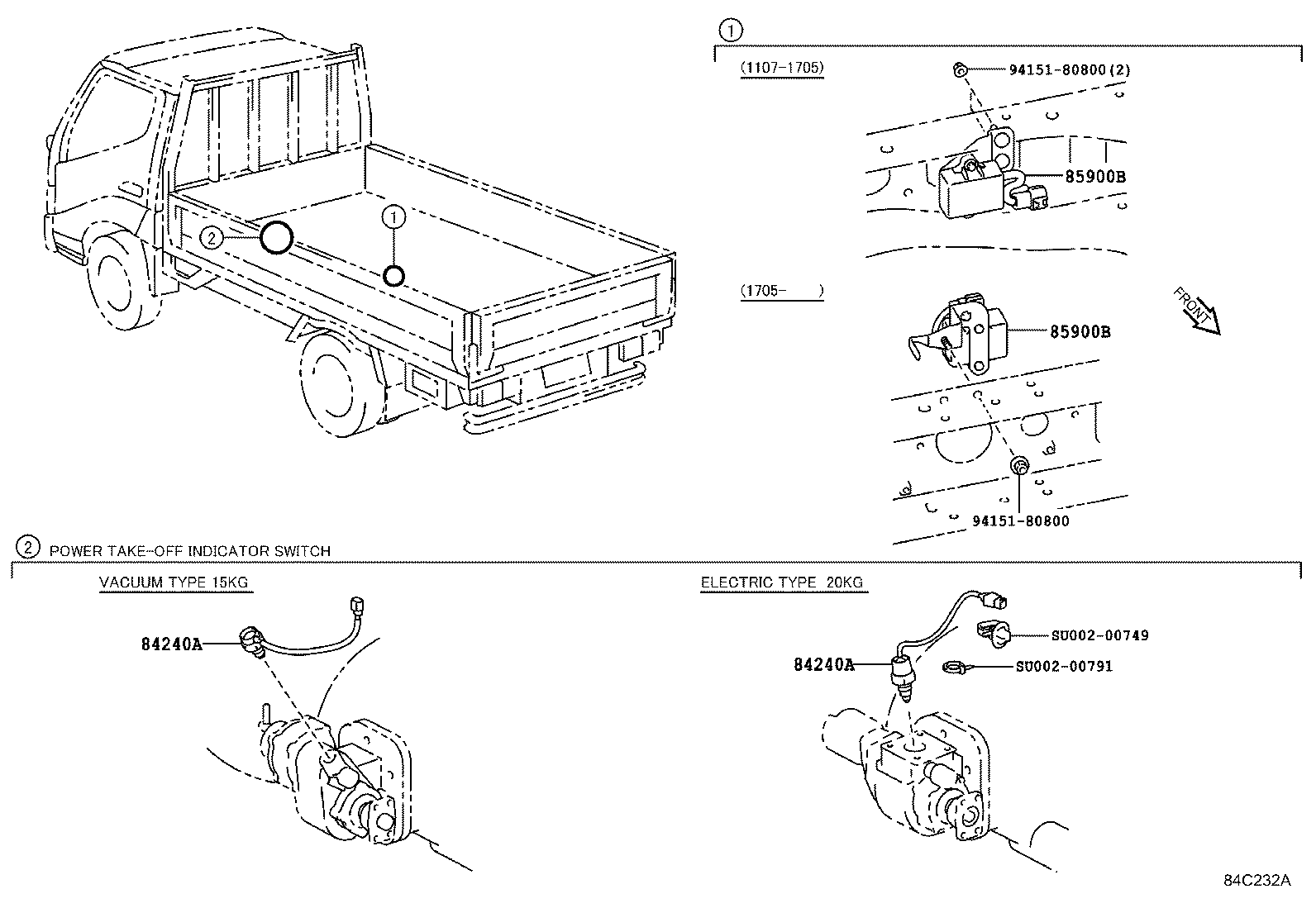 84640-37080 SWITCH ASSY, POWER TAKE-OFF CLUTCH product image